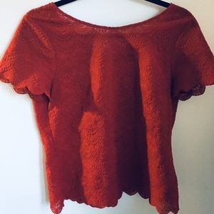 Red Lace Blouse